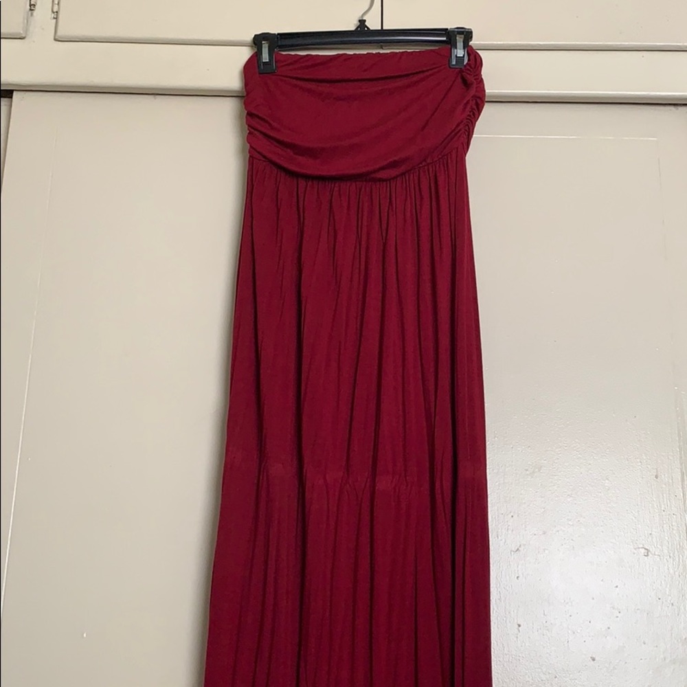 Women’s Burgundy Maxi Dress | Large | Tube Top